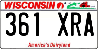 WI license plate 361XRA
