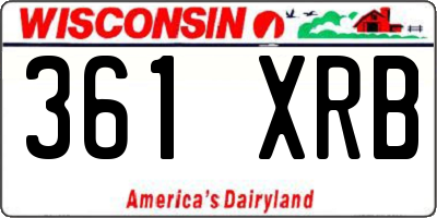 WI license plate 361XRB