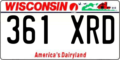 WI license plate 361XRD