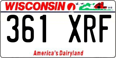 WI license plate 361XRF