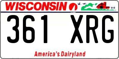 WI license plate 361XRG