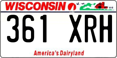 WI license plate 361XRH