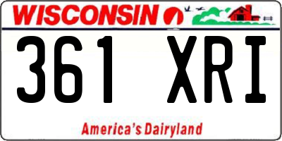WI license plate 361XRI