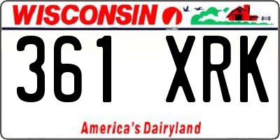 WI license plate 361XRK