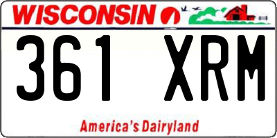 WI license plate 361XRM