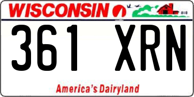 WI license plate 361XRN
