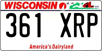 WI license plate 361XRP