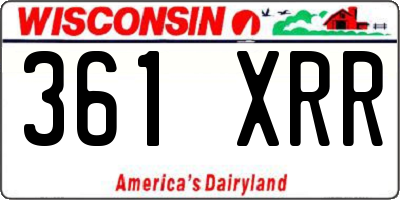 WI license plate 361XRR
