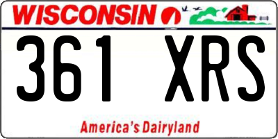 WI license plate 361XRS