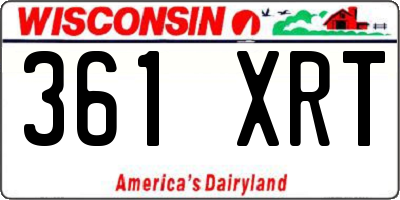 WI license plate 361XRT