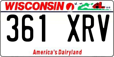 WI license plate 361XRV