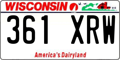 WI license plate 361XRW
