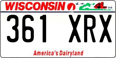WI license plate 361XRX