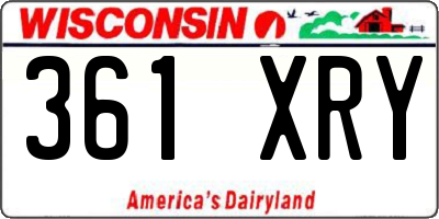 WI license plate 361XRY