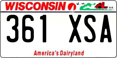 WI license plate 361XSA