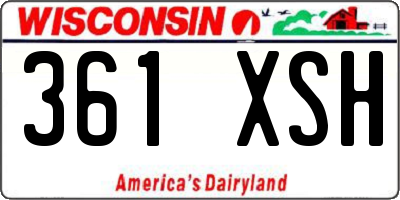 WI license plate 361XSH