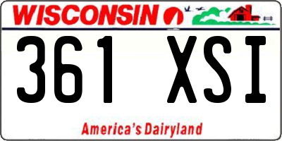 WI license plate 361XSI