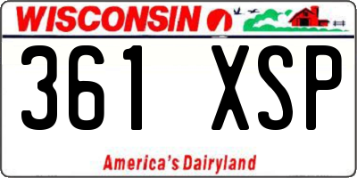 WI license plate 361XSP