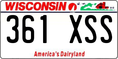 WI license plate 361XSS