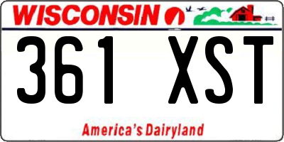 WI license plate 361XST