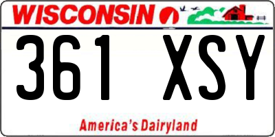 WI license plate 361XSY