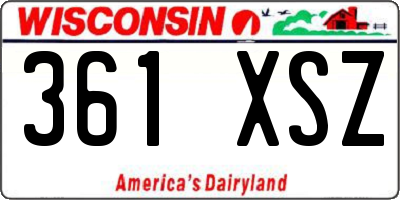 WI license plate 361XSZ