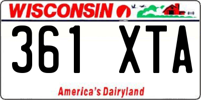WI license plate 361XTA