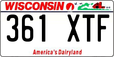 WI license plate 361XTF