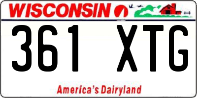 WI license plate 361XTG