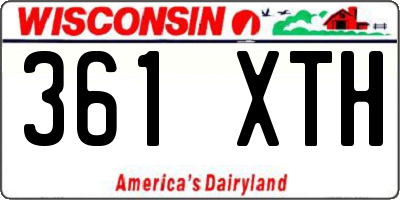 WI license plate 361XTH