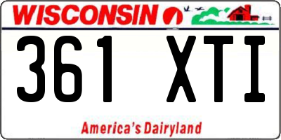 WI license plate 361XTI