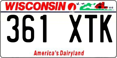 WI license plate 361XTK