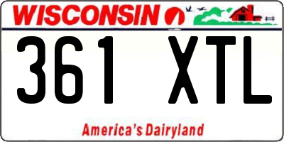 WI license plate 361XTL