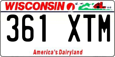 WI license plate 361XTM