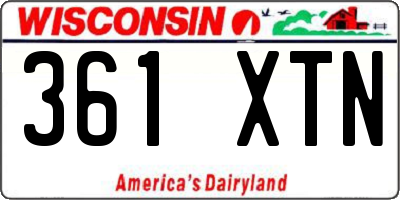 WI license plate 361XTN
