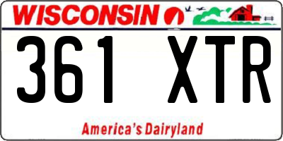 WI license plate 361XTR