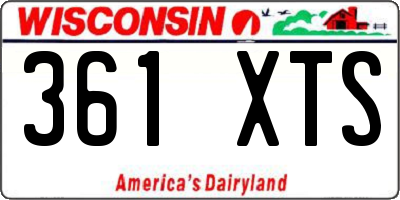 WI license plate 361XTS