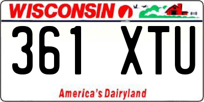 WI license plate 361XTU
