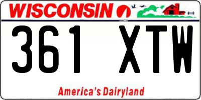 WI license plate 361XTW