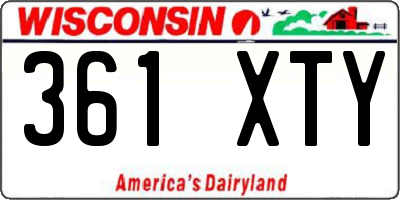 WI license plate 361XTY