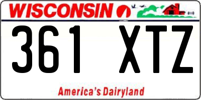 WI license plate 361XTZ