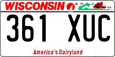 WI license plate 361XUC