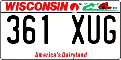 WI license plate 361XUG