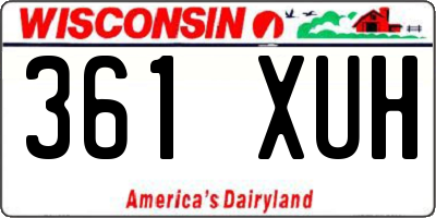 WI license plate 361XUH