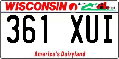 WI license plate 361XUI