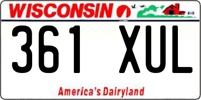 WI license plate 361XUL