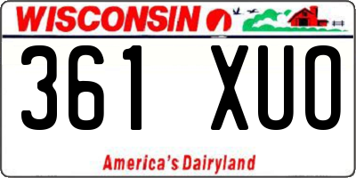 WI license plate 361XUO
