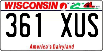 WI license plate 361XUS