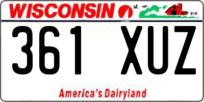 WI license plate 361XUZ