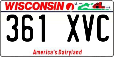 WI license plate 361XVC